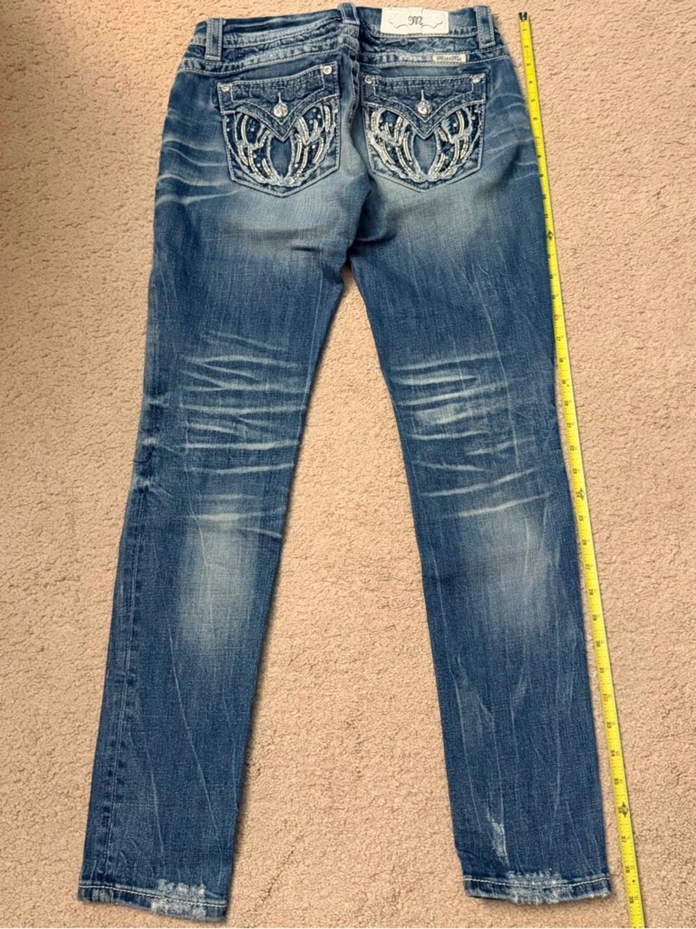 Miss Me Women's Skinny Jeans in Distressed Medium Blue